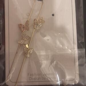 Gold butterfly earrings